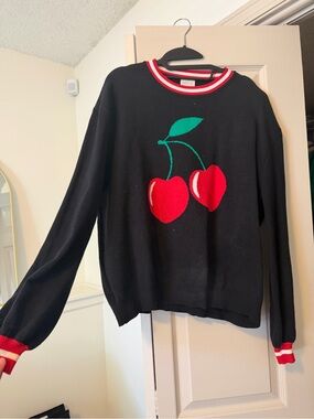 Black Cherry-Graphic Crewneck Sweater